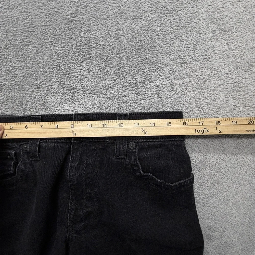 True Religion‎ Shorts Mens Measured 32x12 Black Denim Bermuda Stretch Pockets